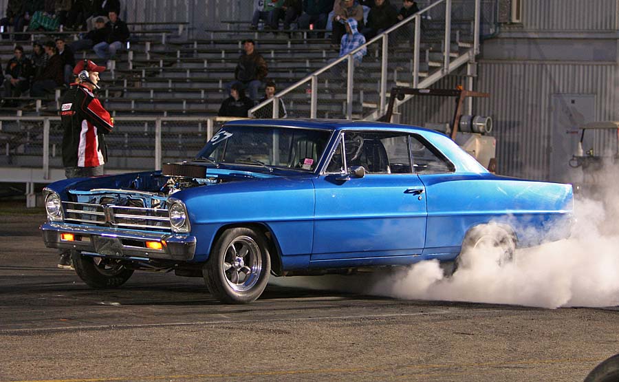 Photo of Acadian doing a burnout